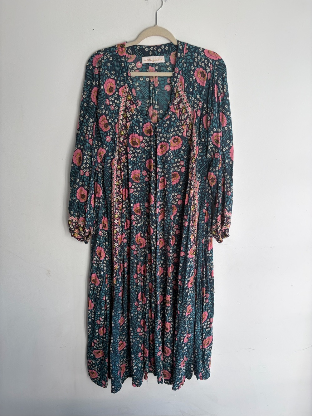 NATALIE MARTIN Floral Caftan Maxi Dress Size Medium - Picture 2 of 6
